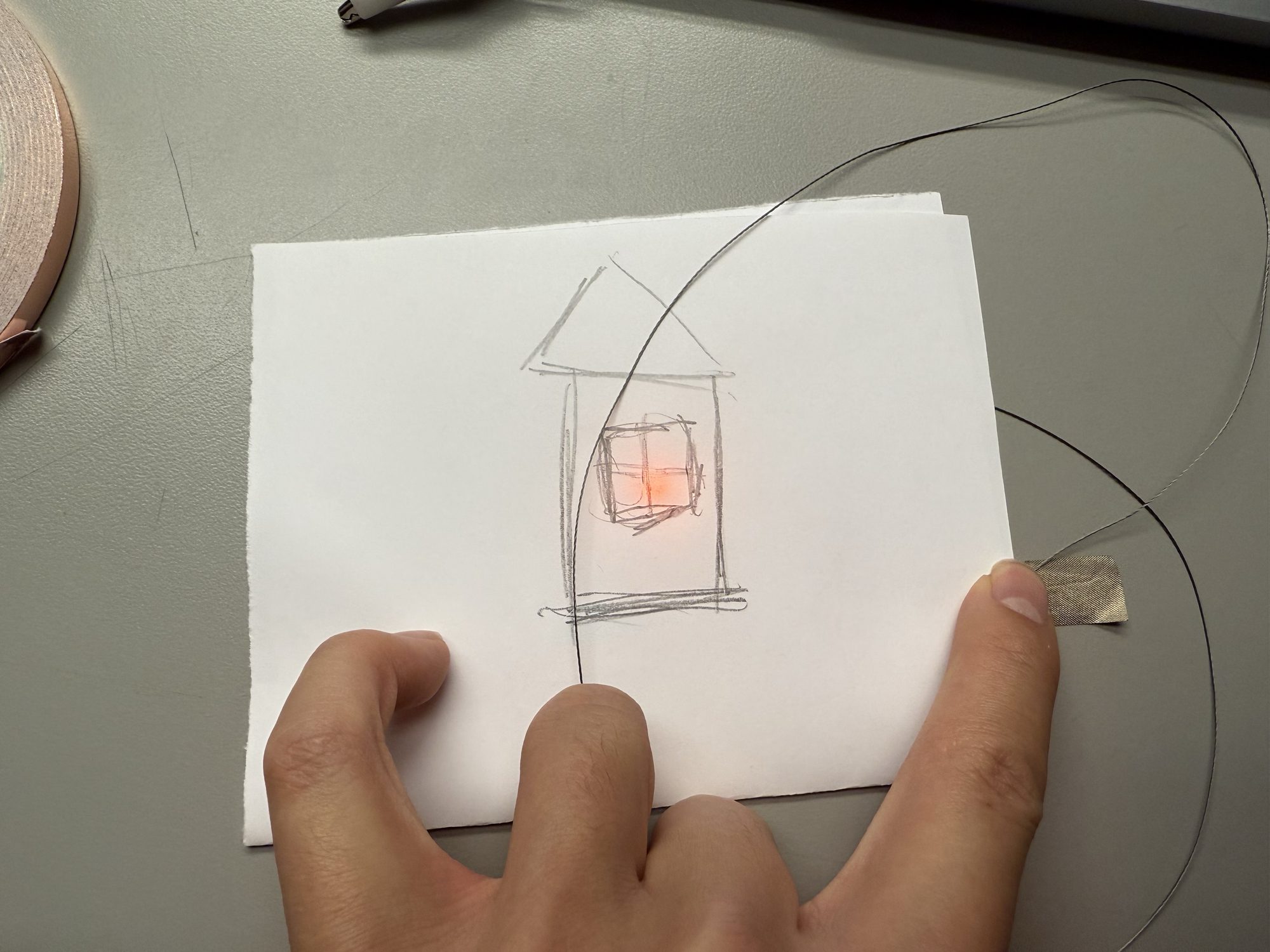 LED as a glowing window in a house design