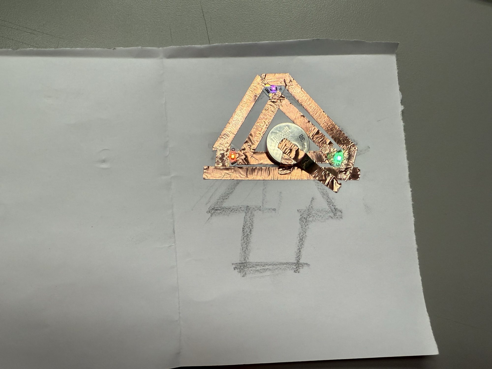 Completed showing a simple light-up circuit.