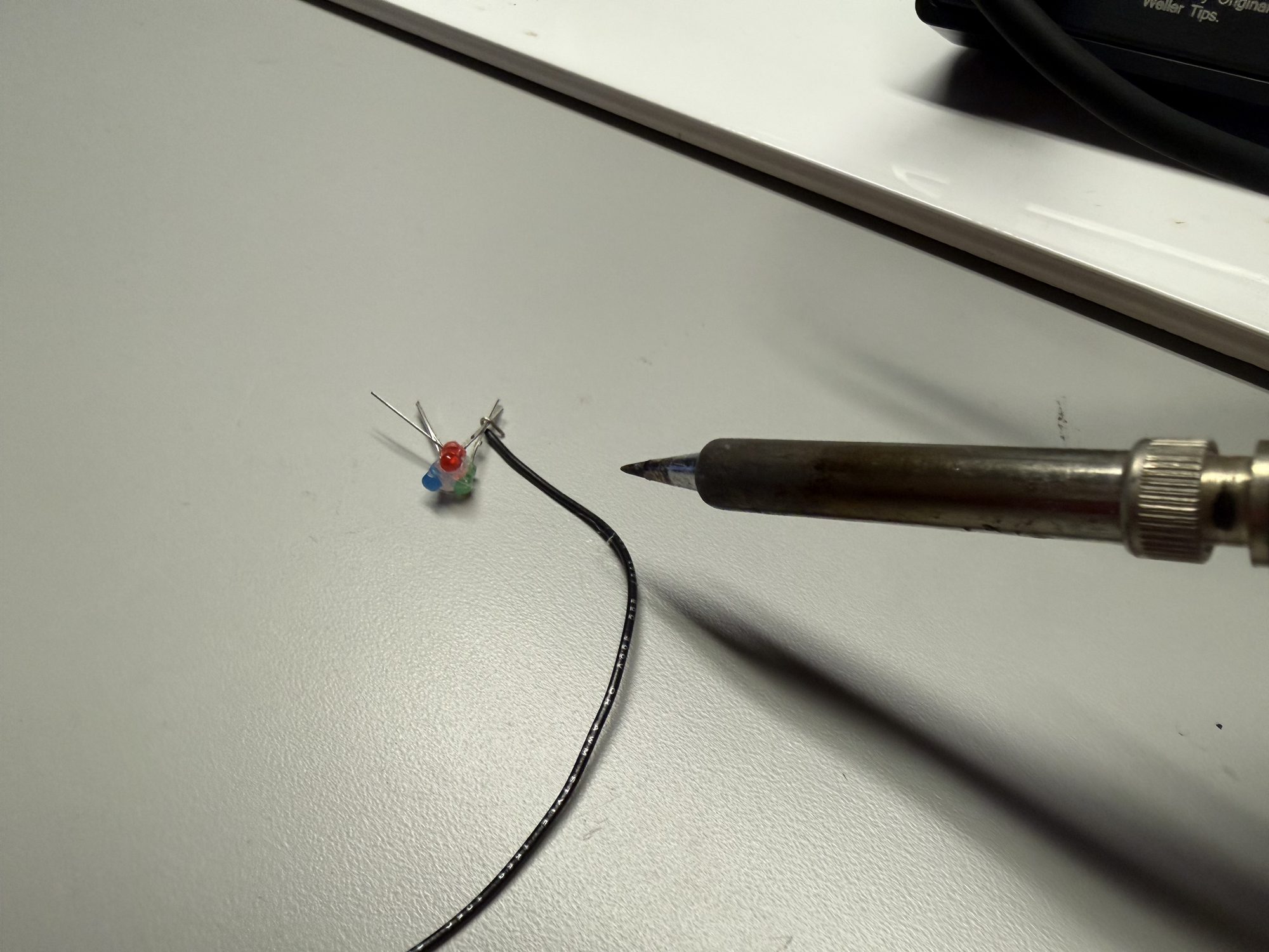Soldering longer wires to LED