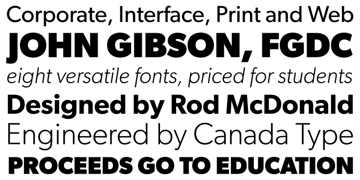 Gibson typeface example