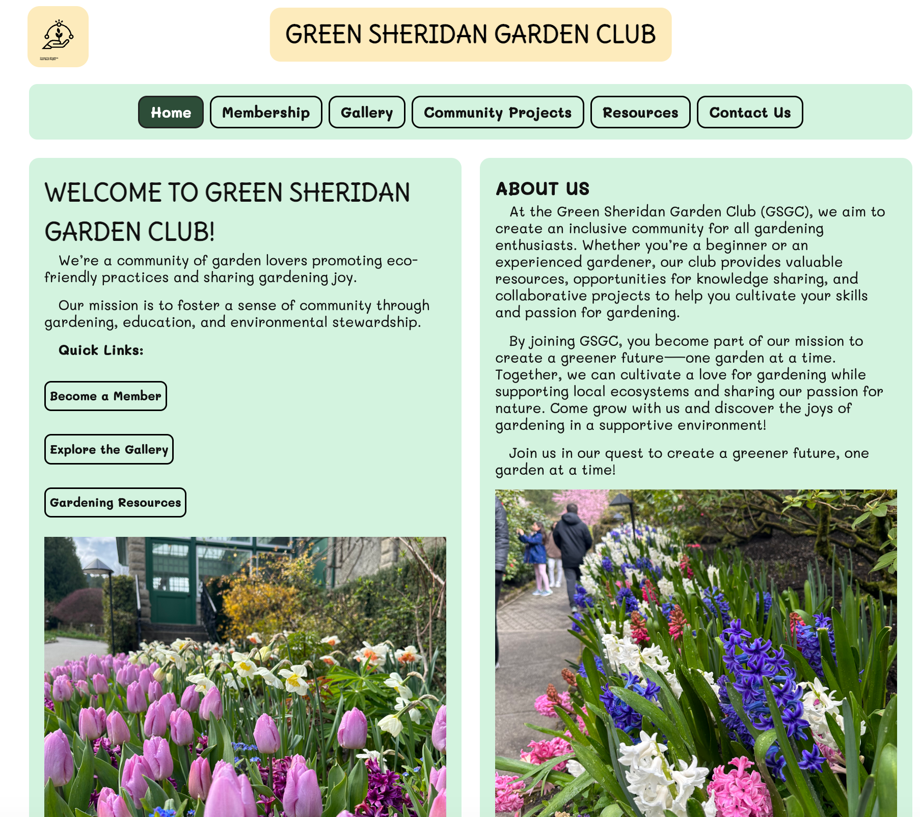 Green Sheridan Garden Club site
